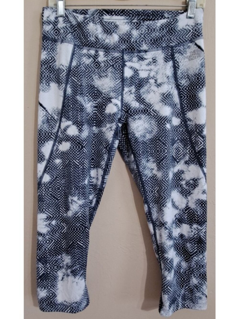 The North Face  M Cropped Leggings Navy Blue & White Abstract Print 20" Inseam